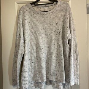American Eagle Knit Top Heathered Speckled Blue/ Grey Size Medium
